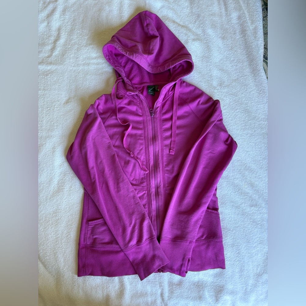 Zella Purple Zip-Up Hooded Jacket Athleisure Walking Size M